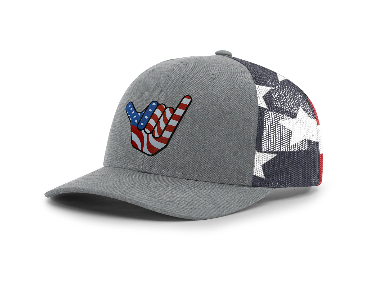 Hang Ten USA Richardson 112 Trucker Hat | UV Printed Leatherette Patch Cap