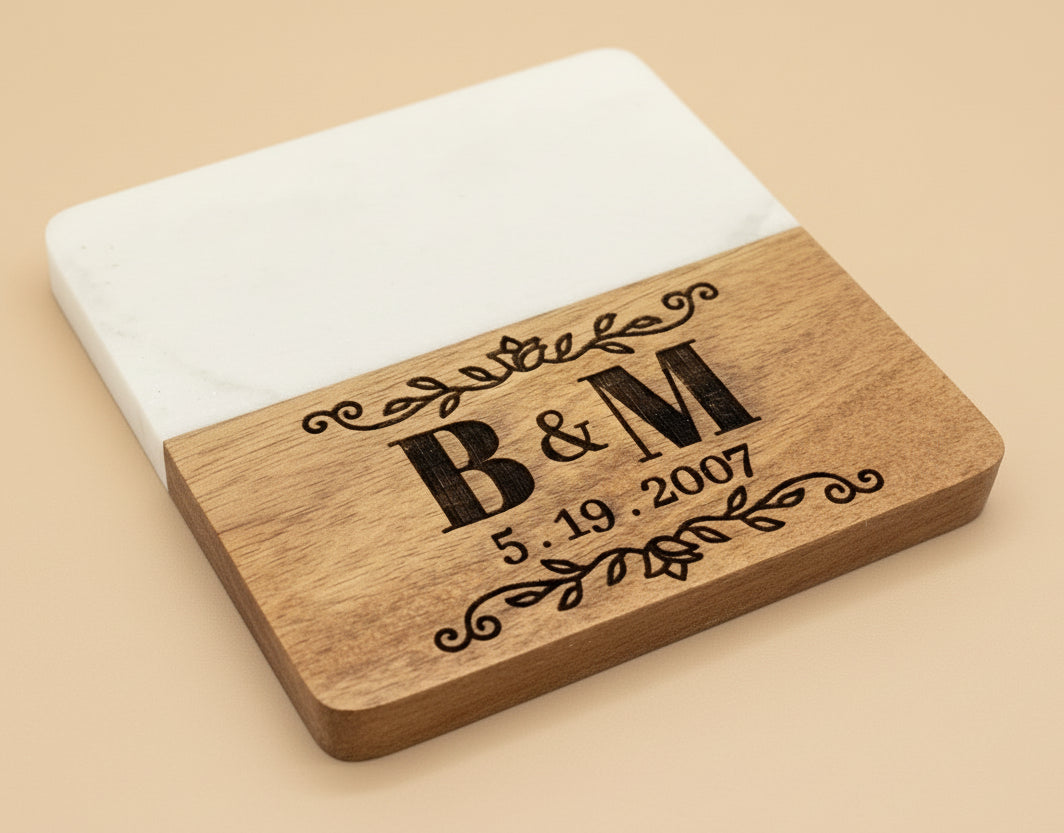 Personalized Wedding Favor Coaster Set | Set of 4