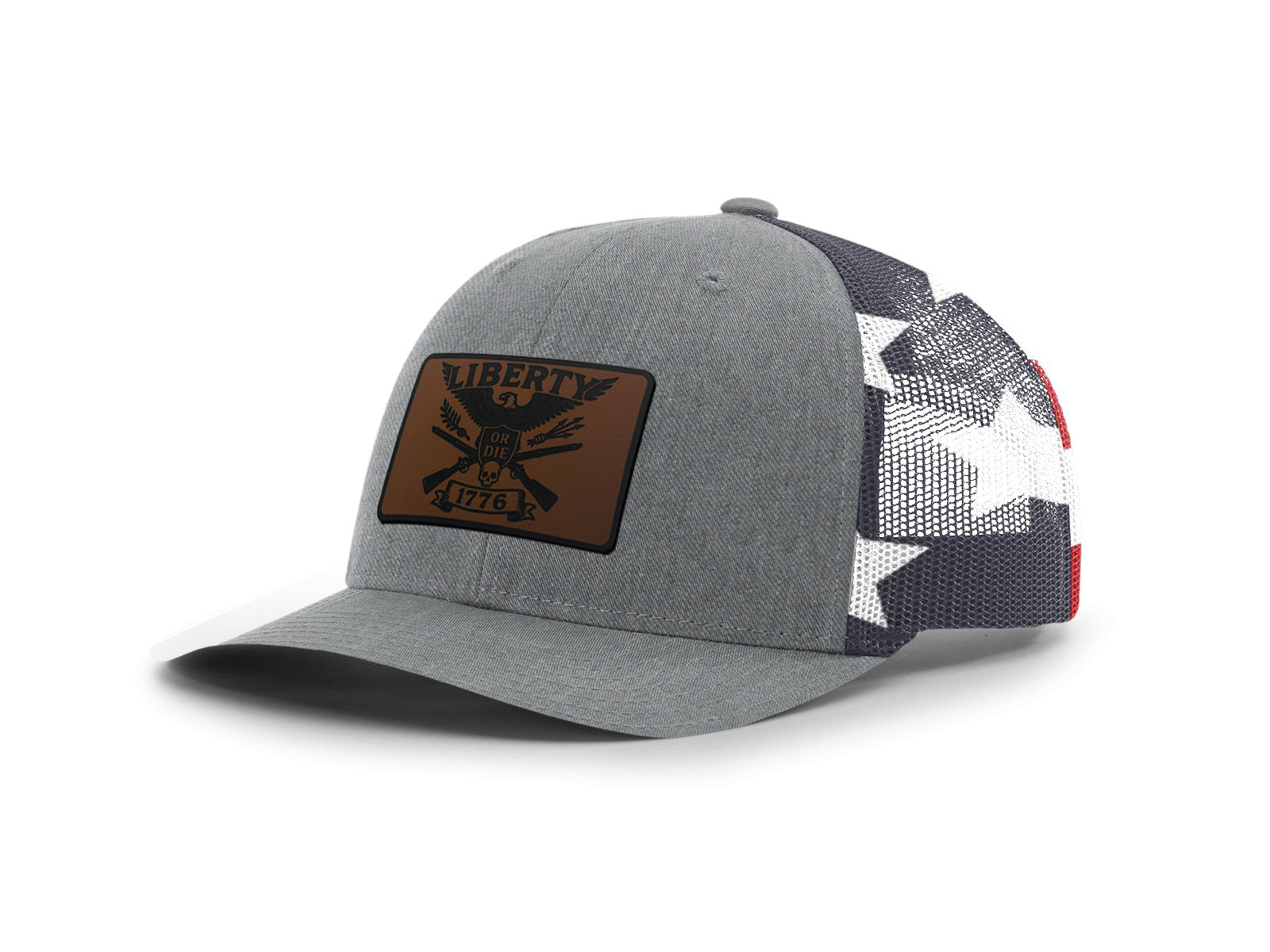 Liberty or Die Leatherette Patch Richardson 112 Trucker Hat | Bad Ash Creatives