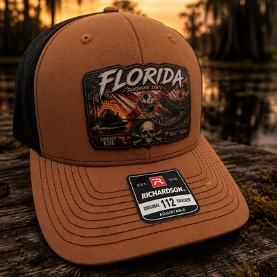 Florida Swamp Born Hat – Richardson 112 Trucker Hat with UV Printed Patch