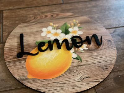 Personalized Lemon Nursery Name Sign | Custom Baby Name Wall Decor | Citrus Nursery Theme