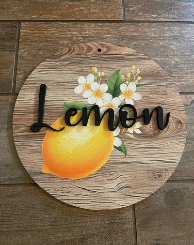 Personalized Lemon Nursery Name Sign | Custom Baby Name Wall Decor | Citrus Nursery Theme