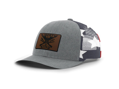 Liberty or Die Leatherette Patch Richardson 112 Trucker Hat | Bad Ash Creatives